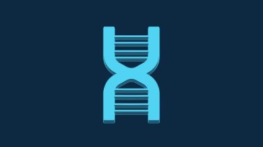 Blue DNA symbol icon isolated on blue background. 4K Video motion graphic animation.