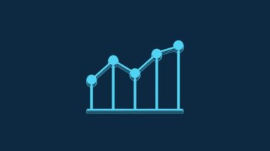 Blue Pie chart infographic icon isolated on blue background. Diagram chart sign. 4K Video motion graphic animation.