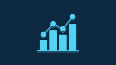 Blue Pie chart infographic icon isolated on blue background. Diagram chart sign. 4K Video motion graphic animation.