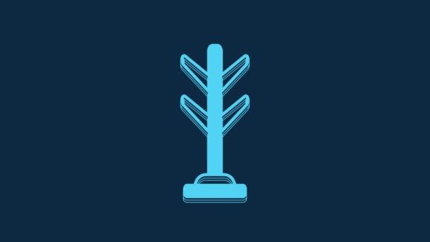 Blue Coat Stand Icon Isolated Blue Background Video Motion Graphic — Vídeo de Stock