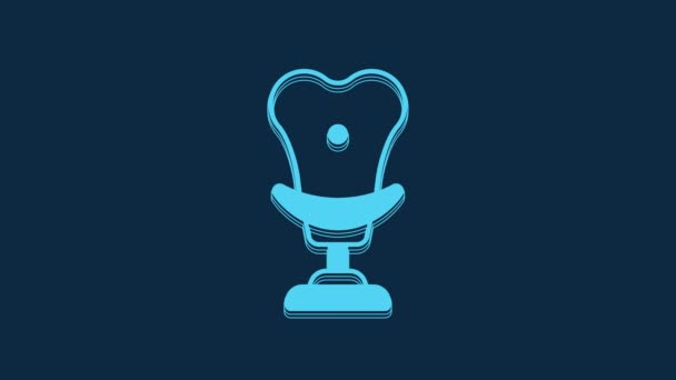 Blue Armchair Icon Isolated Blue Background Video Motion Graphic Animation — Wideo stockowe