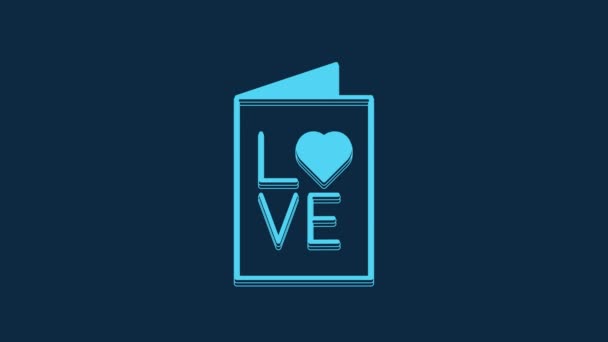 Blue Valentines Day Party Flyer Icon Isolated Blue Background Celebration — Vídeos de Stock