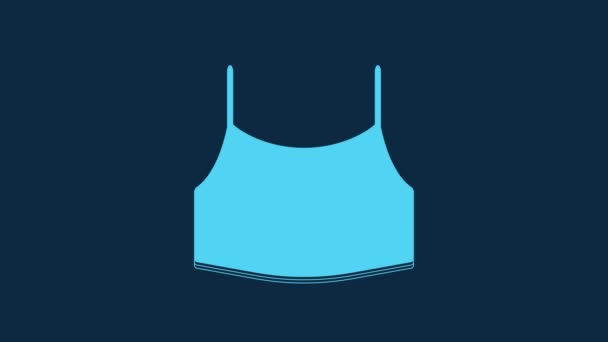 Blue Female Crop Top Icon Isolated Blue Background Undershirt Video — Stock Video
