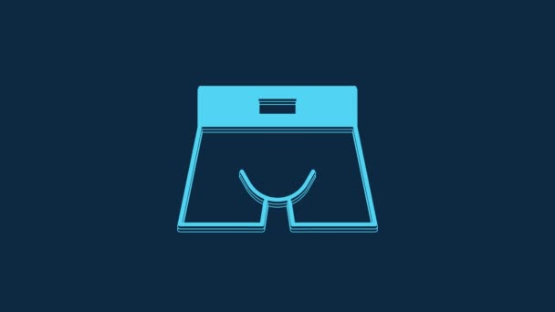 Blue Men Underpants Icon Isolated Blue Background Man Underwear Video — Αρχείο Βίντεο