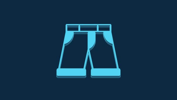 Blue Short Pants Icon Isolated Blue Background Video Motion Graphic — Αρχείο Βίντεο