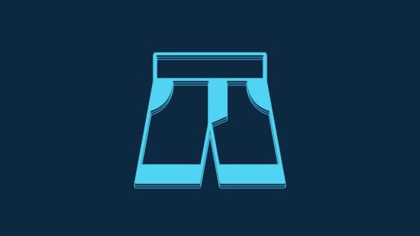 Blue Short Pants Icon Isolated Blue Background Video Motion Graphic — Stockvideo