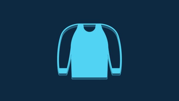 Blue Sweater Icon Isolated Blue Background Pullover Icon Sweatshirt Sign — Vídeo de Stock