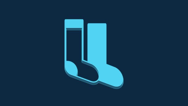 Blue Socks Icon Isolated Blue Background Video Motion Graphic Animation — Αρχείο Βίντεο