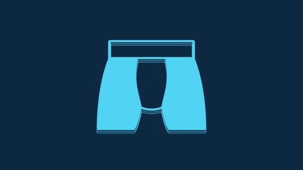 蓝色男子内裤图标孤立在蓝色背景 男式内裤4K视频运动图形动画 — 图库视频影像