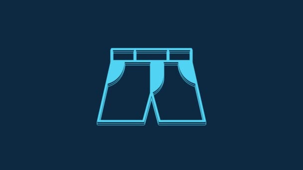 Blue Short Pants Icon Isolated Blue Background Video Motion Graphic — Vídeos de Stock