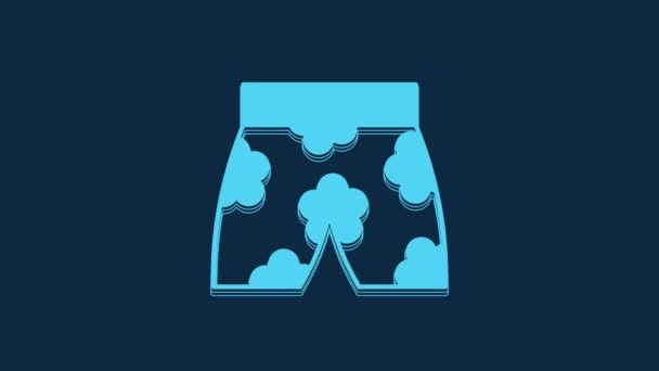 Blue Swimming Trunks Icon Isolated Blue Background Video Motion Graphic — Stock video