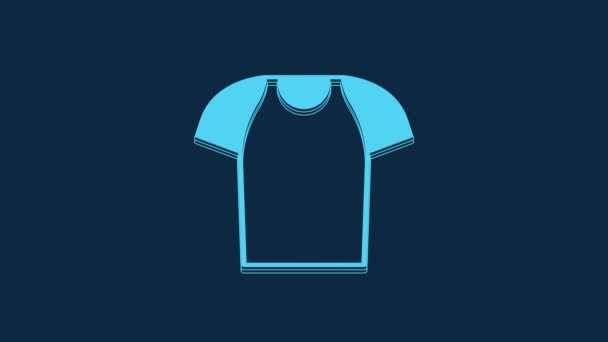 Camiseta Azul Icono Aislado Sobre Fondo Azul Camisa Animación Gráfica — Vídeo de stock
