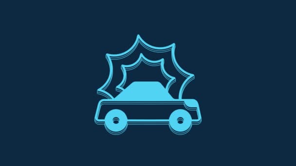 Blu Icona Incidente Stradale Isolato Sfondo Blu Concetto Assicurativo Sicurezza — Video Stock