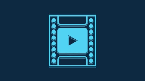 Blue Camera Vintage Film Roll Cartridge Icon Isolated Blue Background — Vídeos de Stock