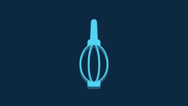 Ícone Soprador Azul Isolado Fundo Azul Lente Limpa Limpeza Sensor — Vídeo de Stock