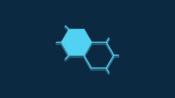 Blue Chemical Formula Icon Isolated Blue Background Abstract Hexagon Innovation — Stock videók