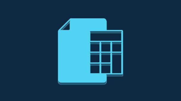 Піктограма Синього Калькулятора Ізольовано Синьому Фоні Бухгалтерський Символ Бізнес Розрахунки — стокове відео