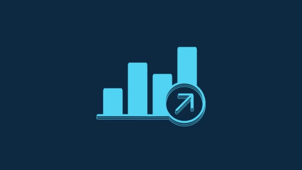 Blue Financial Growth Increase Icon Isolated Blue Background Increasing Revenue — Stock videók