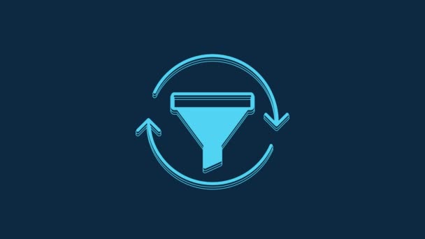 Blue Sales Funnel Chart Marketing Startup Business Icon Isolated Blue — Stok video