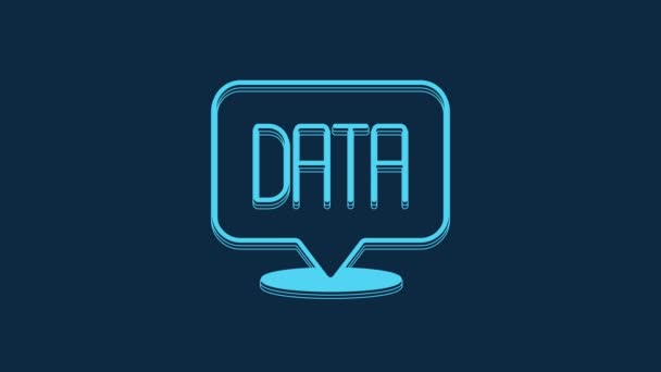 Icono Análisis Datos Azules Aislado Sobre Fondo Azul Proceso Análisis — Vídeos de Stock
