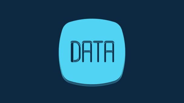 青の背景に分離された青のデータ分析アイコン ビジネスデータ分析プロセス チャートと図 4Kビデオモーショングラフィックアニメーション — ストック動画