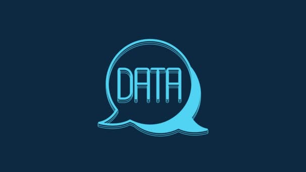 Ícone Análise Dados Azul Isolado Fundo Azul Processo Análise Dados — Vídeo de Stock