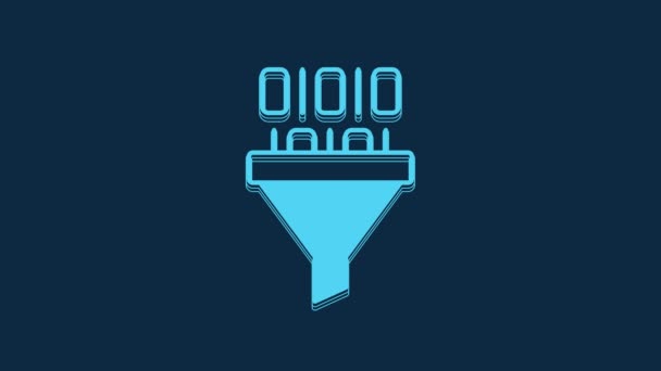 Blue Binary Code Icon Isolated Blue Background Video Motion Graphic — Stock videók