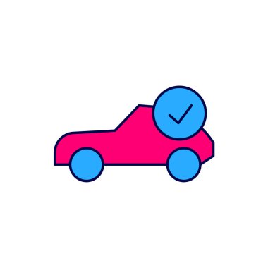 Filled outline Auto service check automotive icon isolated on white background. Car service.  Vector