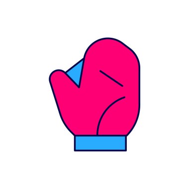 Filled outline Baseball glove icon isolated on white background.  Vector