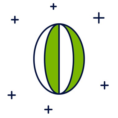 Doldurulmuş rugby topu simgesi beyaz arkaplanda izole edildi. Vektör