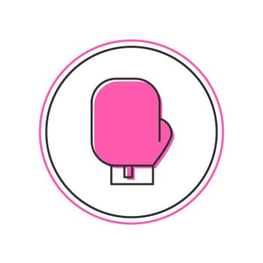 Doldurulmuş boks eldiveni simgesi beyaz arkaplanda izole edildi. Vektör