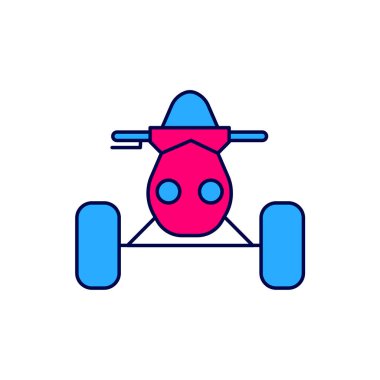 Beyaz arka planda tüm arazi araçları ya da ATV motosiklet ikonu izole edildi. Dörtlü bisiklet. Olağanüstü bir spor. Vektör