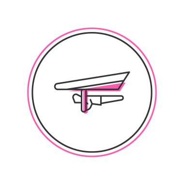 Filled outline Hang glider icon isolated on white background. Extreme sport.  Vector