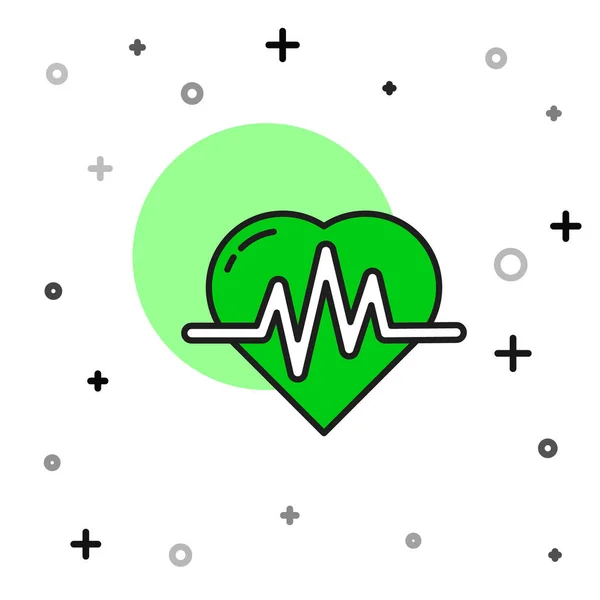 Заповнена Контурна Піктограма Частоти Серцевих Скорочень Ізольована Білому Тлі Знак — стоковий вектор