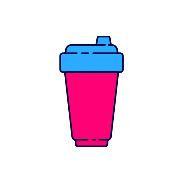 Filled Outline Fitness Shaker Icon Isolated White Background Sports Shaker — 图库矢量图片