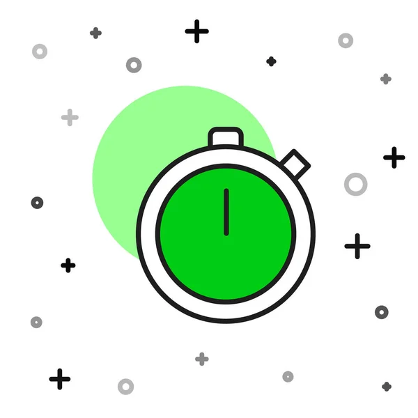Wypełniony Zarys Ikony Stopwatch Białym Tle Znak Czasowy Znak Chronometryczny — Wektor stockowy