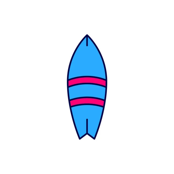Description Remplie Icône Planche Surf Isolée Sur Fond Blanc Planche — Image vectorielle