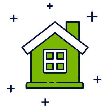 Beyaz arkaplanda izole edilmiş ana hatlı ev simgesi. Ev sembolü. Vektör