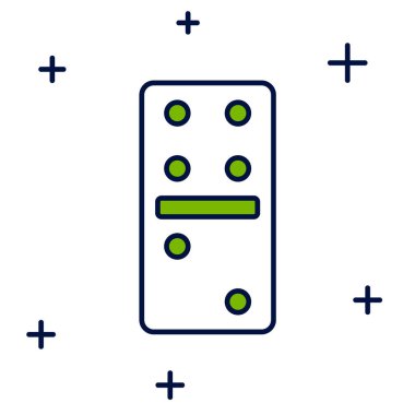 Doldurulmuş Domino simgesi beyaz arkaplanda izole edildi. Vektör