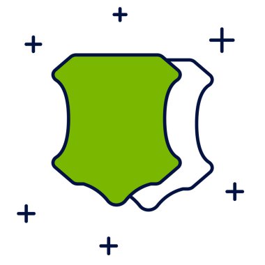 Beyaz arkaplanda izole edilmiş ana hatlı deri simgesi. Vektör