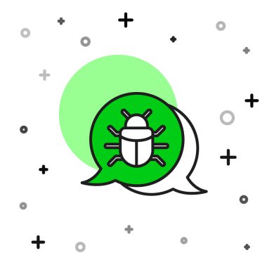 Doldurulmuş ana hatlar sistemi hata konsepti simgesi beyaz arkaplanda izole edildi. Kod hatası konsepti. Sistemde hata var. Böcek araması. Vektör