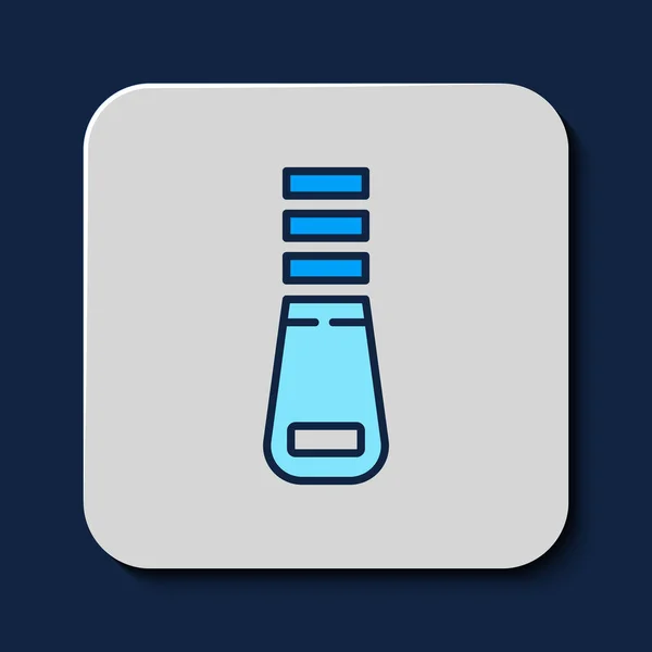 Filled Outline Zipper Icon Isolated Blue Background Vector — Vetor de Stock