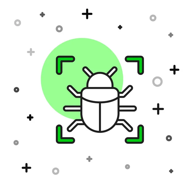 Filled Outline System Bug Concept Icon Isolated White Background Code — Stockvektor