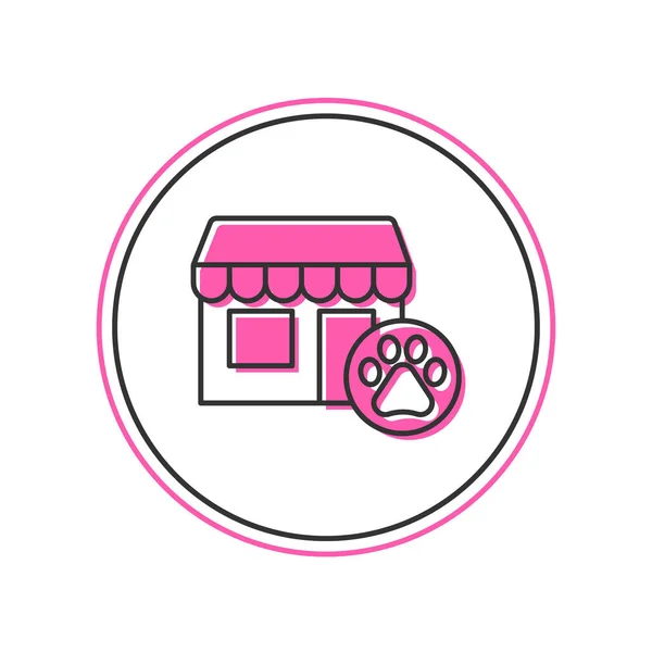 Filled Outline Veterinary Medicine Hospital Clinic Pet Shop Animals Icon — Stockvector