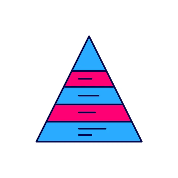 填好的商业金字塔图图标在白色背景下被隔离 Pyramidal阶段图元素 — 图库矢量图片