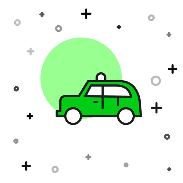 Filled Outline Taxi Car Icon Isolated White Background Vector — 图库矢量图片