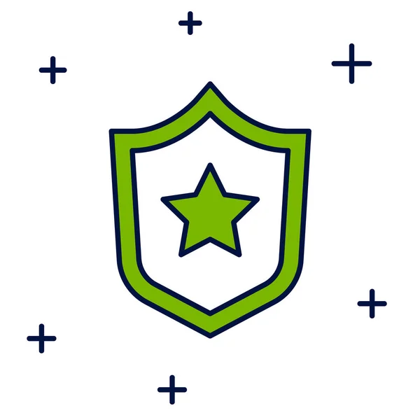 Vyplněný Obrys Ikona Policejního Odznaku Izolovaná Bílém Pozadí Značka Šerifa — Stockový vektor