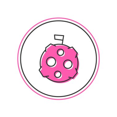 Ayın ana hatlarını beyaz arkaplanda izole edilmiş bayrak simgesiyle doldurdum. Vektör