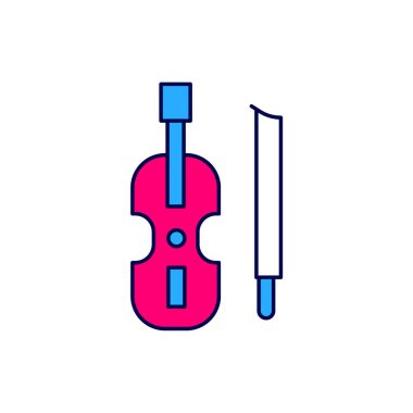 Doldurulmuş keman simgesi beyaz arkaplanda izole edildi. Müzik aleti. Vektör