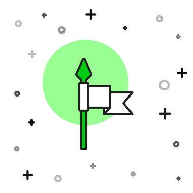 Filled outline Medieval spear icon isolated on white background. Medieval weapon.  Vector